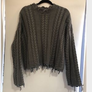 Moon River Fringed Cable Sweater